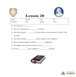 The 7th, 8th, 9th, and 10th Commandments of God - Fill-in-the-Blanks